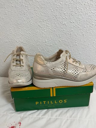 Zapatos Pitillos Plateados Dorados Talla 38