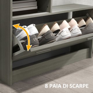 Muebles de entrada con perchero, espejo y zapatero