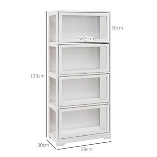 Vitrina expositor de MDF y acrílico con 4 estantes