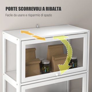 Vitrina expositor de MDF y acrílico con 4 estantes