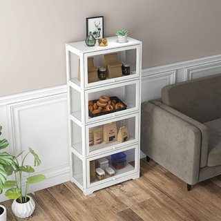 Vitrina expositor de MDF y acrílico con 4 estantes