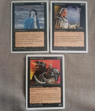Cartas Magic Abatiemiento y Caballero negro