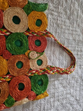Bolso de rafia multicolor