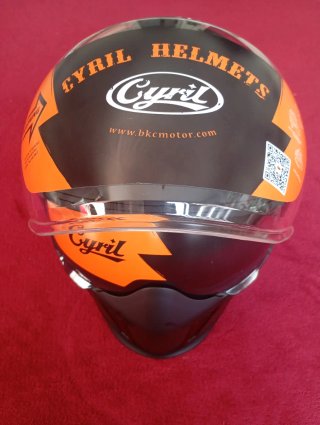 Casco Moto Cyril Helmets Negro y Naranja