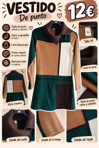 Vestido de punto talla M
