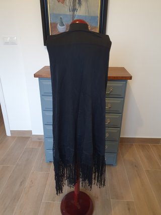 Mantón de Manila negro vintage (España, Siglo XX)