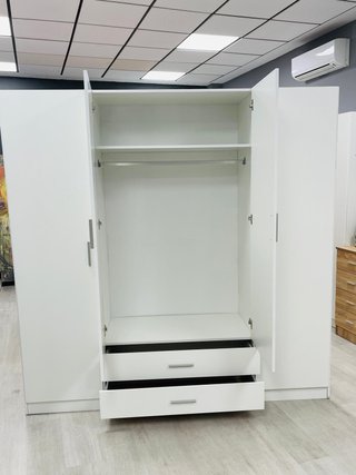 Armario 4 puertas 2 cajones blanco