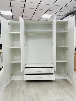Armario 4 puertas 2 cajones blanco