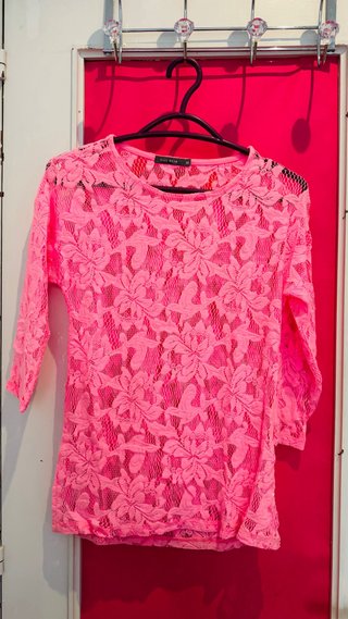 Blusa encaje rosa Easy Wear Talla M