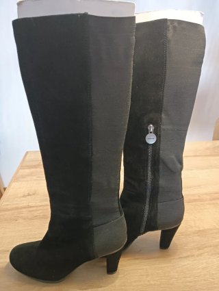Botas de Piel y textil negras Geox