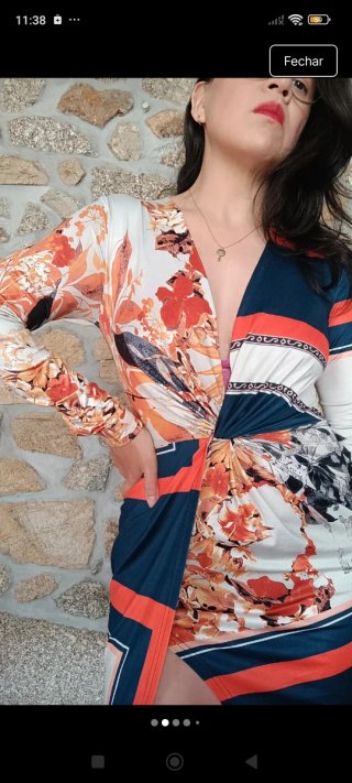 Vestido lenço estampado tamanho único