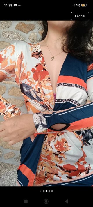 Vestido lenço estampado tamanho único