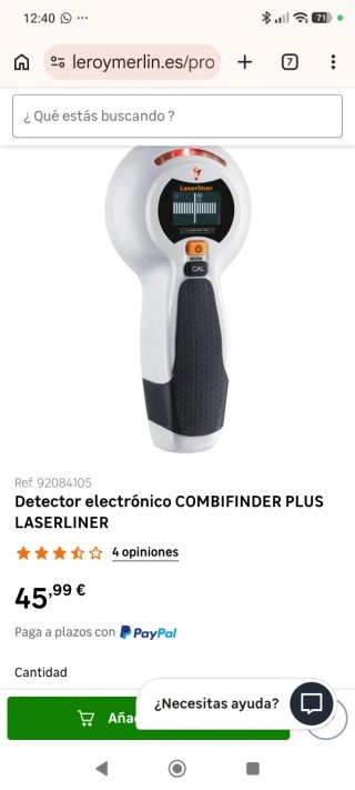 Detector para poder hacer taladros metal.cobre cab