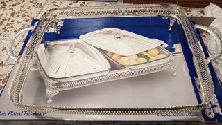 Queen Anne Soporte Plateado + 2 Tapas sin pyrex