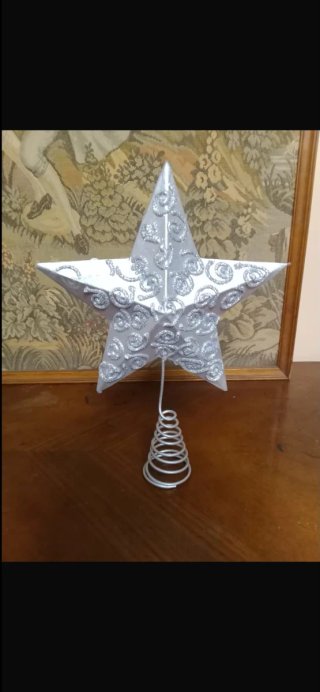 Stella albero di Natale argento