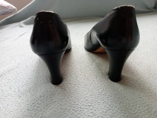 Zapatos Tacón Bicolor tipo Chanel piel T-36