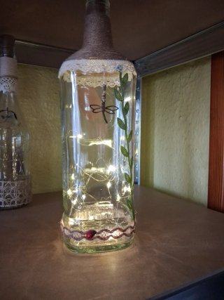 Botella Decorativa con Luces LED