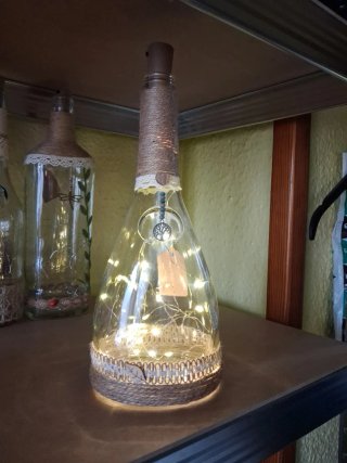 Botella Decorativa con Luces LED