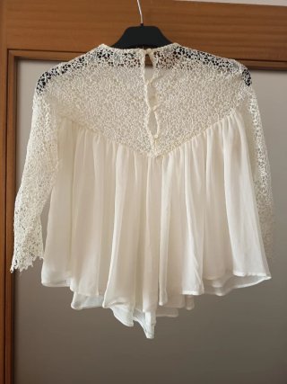 Blusa Trafaluc Branca com Renda