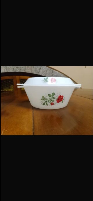 Zuppiera Casseruola con Rose Bianche e Rosse