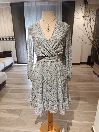 Vestido gasa estampado floral