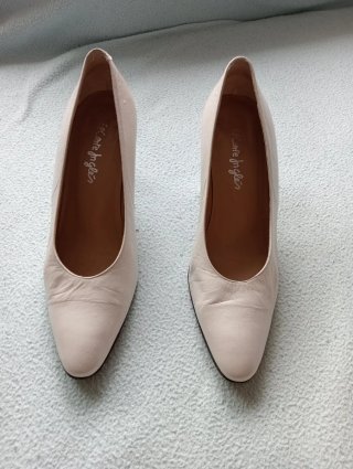 Zapatos de Tacón Blancos El Corte Inglés T-36 piel