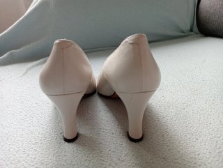 Zapatos de Tacón Blancos El Corte Inglés T-36 piel