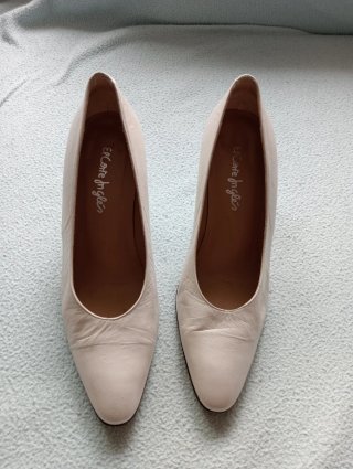 Zapatos de Tacón Blancos El Corte Inglés T-36 piel