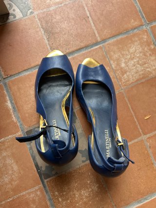 Zapatos Martinelli Mujer Azul y Dorado usado 1 vez