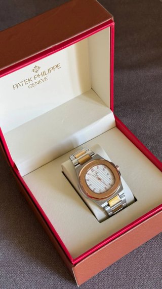 Reloj Estilo Patek Philippe Oro Rosa y Plata