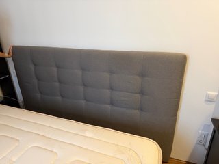 Cabecero tapizado gris cama 180