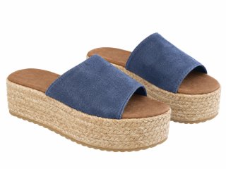 Sandalias cuña azul y marrón talla 36