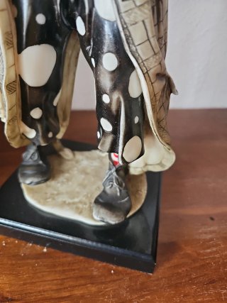 Figura payaso músico con trompeta vintage