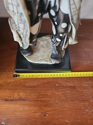 Figura payaso músico con trompeta vintage