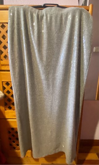 Falda midi Gris con Lentejuelas