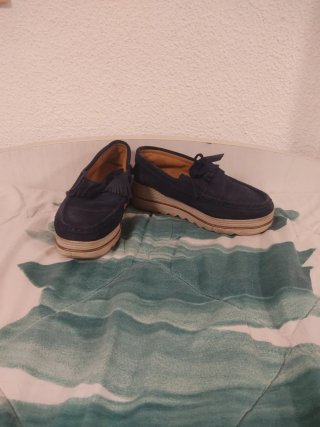 Mocasines de Piel Azul Talla 37