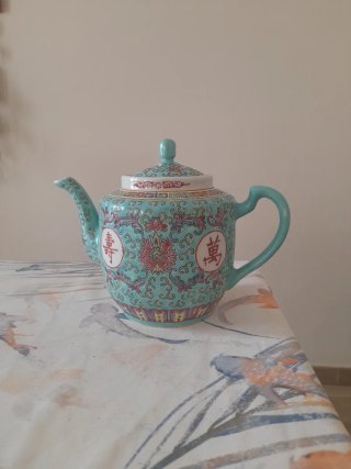 Tetera vintage porcelana china Jingdezhen años 70