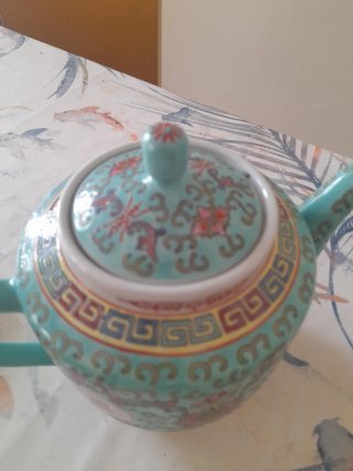 Tetera vintage porcelana china Jingdezhen años 70