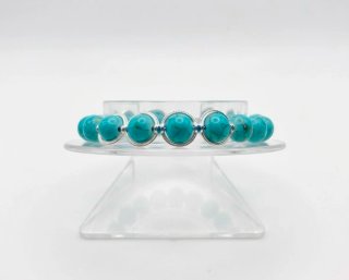 Pulsera de cuentas turquesas y plata