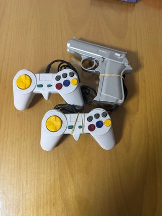 Mandos consola antigua + pistola juego