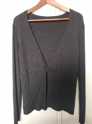Chaqueta Negra punto Cortefiel Talla L
