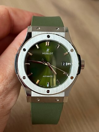 Reloj estilo Hublot Classic Fusion Verde 42mm