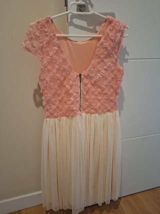 Vestido Poète Talla 2 Rosa y Beige