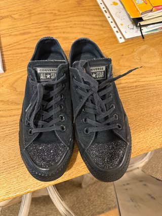 Converse All Star negras con purpurina talla 38