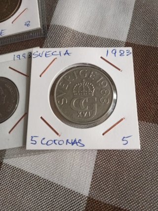 Moneda de 5 Coronas Suecas 1983