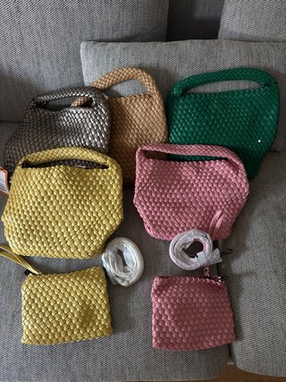Bolso de mano cuero trenzado mujer