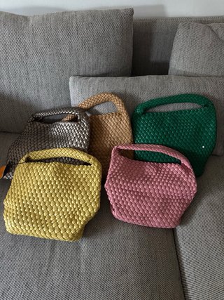 Bolso de mano cuero trenzado mujer