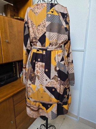 Vestido estampado patchwork L