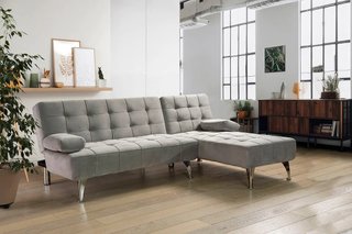 Sofá Cama de Terciopelo Gris