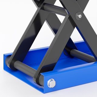 Elevador de moto de metal y caucho en azul y negro